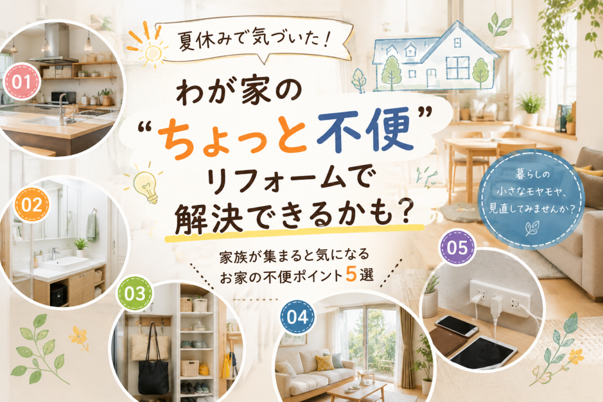 夏休みで気づいた！わが家の「ちょっと不便」リフォームで解決できるかも？