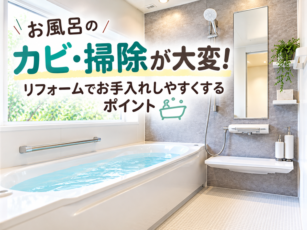 お風呂のカビ・掃除が大変！リフォームでお手入れしやすくするポイント🛁